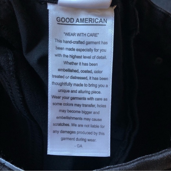 Good American Good Legs Skinny Step Fray Hem Jeans Black Size 24 - Picture 6 of 15